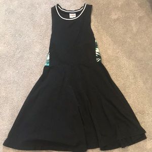 Black and blue floral dress